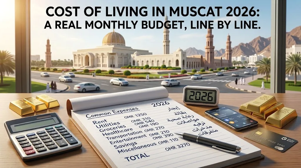 Cost of Living in Muscat 2026: A Real Monthly Budget, Line by Line